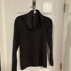 Black Women's Cowl Neck Wool Sweater